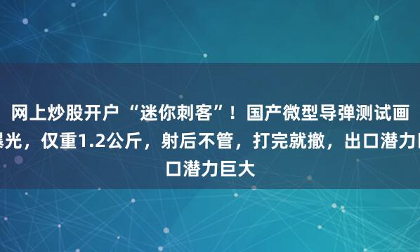 网上炒股开户 “迷你刺客”！国产微型导弹测试画面曝光，仅重1.2公斤，射后不管，打完就撤，出口潜力巨大